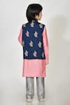 Shop_Arihant Rai Sinha_Blue Handloom Cotton, Silk Embroidery Kurta Set _at_Aza_Fashions