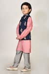 Buy_Arihant Rai Sinha_Blue Handloom Cotton, Silk Embroidery Kurta Set _Online_at_Aza_Fashions