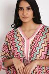 Buy Bha Sha Multi Color Georgette, Cotton Tassels V-neck Earth Chevron Print Kaftan Online at Aza Fashions Buy_Bha Sha_Multi Color Georgette, Cotton Tassels V-neck Earth Chevron Print Kaftan _Online_at_Aza_Fashions