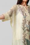 Oja Green 30% Silk, 70% Linen Round Kurta And Pant Set Online at Aza Fashions Oja_Green 30% Silk, 70% Linen Round Kurta And Pant Set _Online_at_Aza_Fashions