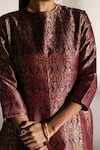 Buy_Mimamsaa_Wine Dareia Handloom Brocade Silk Kurta Gharara Set_Online_at_Aza_Fashions