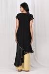 Shop_Naintara Bajaj_Black Kurta Georgette Pant Faux Draped Asymmetric Tunic And Set _at_Aza_Fashions