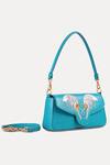 Aranyani_Blue Embellished Kesuda Flower Embroidered Baguette Bag_at_Aza_Fashions