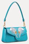 Buy_Aranyani_Blue Embellished Kesuda Flower Embroidered Baguette Bag_at_Aza_Fashions