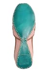 Imlee Jaipur_Peach Embellished Floral Juttis _at_Aza_Fashions