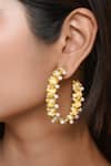 Buy_Fusio_Gold Plated Pearl Floral Bead Hoops_Online_at_Aza_Fashions