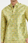 Rabani & Rakha Yellow Kurta Crepe Bundi Dupion Pant Cotton Silk Printed Set at Aza Fashions Rabani & Rakha_Yellow Kurta Crepe Bundi Dupion Pant Cotton Silk Printed Set _at_Aza_Fashions