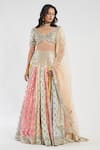 Buy_Abhinav Mishra_Multi Color Blouse Andlehenga Raw Silk Dupatta Mirror Embellished Bridal Set _at_Aza_Fashions