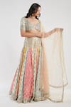 Abhinav Mishra_Multi Color Blouse Andlehenga Raw Silk Dupatta Mirror Embellished Bridal Set _Online_at_Aza_Fashions