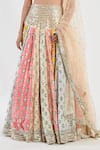 Shop_Abhinav Mishra_Multi Color Blouse Andlehenga Raw Silk Dupatta Mirror Embellished Bridal Set _Online_at_Aza_Fashions