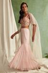 Priyanka Jain Pink Blouse Chanderi Sharara Georgette, Cape Organza V Neck And Set Online at Aza Fashions Priyanka Jain_Pink Blouse Chanderi Sharara Georgette, Cape Organza V Neck And Set _Online_at_Aza_Fashions
