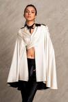 Buy_Chillosophy_Beige Satin Overlap Asymmetric Batwing Cape  _Online_at_Aza_Fashions