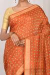 Buy Nazaakat By Samara Singh Orange Muga Silk Woven Bandhani Saree Online Aza Fashions 