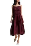 Buy_Kanelle_Maroon Silk Slip Dress_at_Aza_Fashions