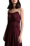 Shop_Kanelle_Maroon Silk Slip Dress_Online_at_Aza_Fashions