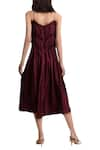 Shop_Kanelle_Maroon Silk Slip Dress_at_Aza_Fashions