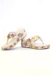 Shop_Shiveen Shiveen_Cream Hand Painted Abstract Palm Tree Wedges_at_Aza_Fashions