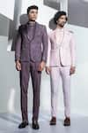 Buy_Ankur J_Purple Moss Crepe Ash Tuxedo And Shirt Set _Online_at_Aza_Fashions