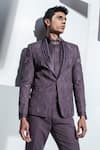 Shop_Ankur J_Purple Moss Crepe Ash Tuxedo And Shirt Set _Online_at_Aza_Fashions