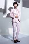 Buy_Ankur J_Pink Moss Crepe Rose Tuxedo And Shirt Set _at_Aza_Fashions