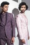 Buy_Ankur J_Pink Moss Crepe Rose Tuxedo And Shirt Set _Online_at_Aza_Fashions