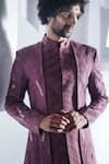 Ankur J_Pink Moss Crepe Embroidered Bandhgala And Pant Set _at_Aza_Fashions