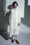 Buy Ankur J White Bubble Georgette Blanc Embroidered Sherwani Set at Aza Fashions Buy_Ankur J_White Bubble Georgette Blanc Embroidered Sherwani Set _at_Aza_Fashions