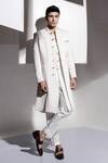 Buy Ankur J White Banana Crepe Pleated Sherwani Set at Aza Fashions Buy_Ankur J_White Banana Crepe Pleated Sherwani Set _at_Aza_Fashions