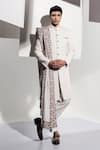 Buy Ankur J White Banana Crepe Pleated Sherwani Set at Aza Fashions Buy_Ankur J_White Banana Crepe Pleated Sherwani Set _at_Aza_Fashions
