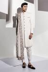 Shop Ankur J White Banana Crepe Pleated Sherwani Set at Aza Fashions Shop_Ankur J_White Banana Crepe Pleated Sherwani Set _at_Aza_Fashions
