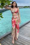 Shop_Gopi Vaid_Multi Color Cotton Silk Sweetheart Neck Printed Crop Top And Skirt Set _at_Aza_Fashions