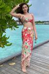 Gopi Vaid_Multi Color Cotton Silk Sweetheart Neck Printed Crop Top And Skirt Set _Online_at_Aza_Fashions