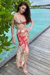 Buy_Gopi Vaid_Multi Color Cotton Silk Sweetheart Neck Printed Crop Top And Skirt Set _Online_at_Aza_Fashions