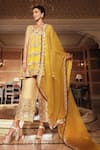 Buy_Manish Malhotra_Yellow Organza Anarkali Set_at_Aza_Fashions