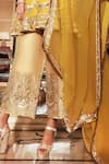 Manish Malhotra_Yellow Organza Anarkali Set_Online_at_Aza_Fashions