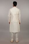 Shop_Vanshik_White Silk Kurta Bundi Set _at_Aza_Fashions