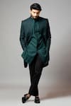 Buy_Paarsh_Green Suiting Sherwani And Linen Kurta Set_at_Aza_Fashions