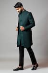 Paarsh_Green Suiting Sherwani And Linen Kurta Set_Online_at_Aza_Fashions