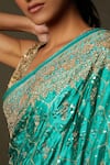 Buy_RI.Ritu Kumar_Green Saree Silk Satin Embroidery Floral Tania _Online_at_Aza_Fashions