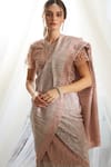 Shop_Tasuvure_Pink Pleated Pre-draped Saree With Blouse_at_Aza_Fashions