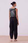 Shop_The Summer House_Black Pure Hand Marbled Silk Pattern Square Adelaide Crop Top  _at_Aza_Fashions