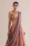 Buy_Ekaya_Pink Handwoven Silk Lehenga Set_at_Aza_Fashions