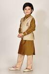 Buy_Arihant Rai Sinha_Brown Jacquard Jacket And Kurta Set For Boys_Online_at_Aza_Fashions