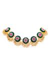 Buy_Bauble Bazaar_Gold Plated Silk Hand Embroidered Circular Choker _at_Aza_Fashions