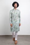 Buy Arjan Dugal Blue Modal , Viscose Printed Kurta Set at Aza Fashions Buy_Arjan Dugal_Blue Modal , Viscose Printed Kurta Set _at_Aza_Fashions