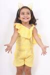 Buy_Maaikid_Yellow Striped One Shoulder Playsuit For Girls_Online_at_Aza_Fashions