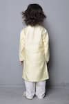 Shop_Maaikid_Yellow Chanderi, Cotton Gota Patti Kurta Set _at_Aza_Fashions