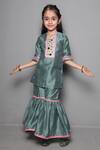 Buy Maaikid Green Chanderi, Cotton Mirrors Kurta And Sharara Set Online at Aza Fashions Buy_Maaikid_Green Chanderi, Cotton Mirrors Kurta And Sharara Set _Online_at_Aza_Fashions