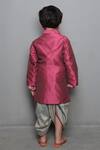 Shop Maaikid Magenta Art Raw Silk Embroidered Kurta And Dhoti Pant Set at Aza Fashions Shop_Maaikid_Magenta Art Raw Silk Embroidered Kurta And Dhoti Pant Set _at_Aza_Fashions