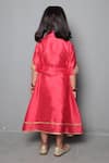 Shop_Maaikid_Red Chanderi Dress For Girls_at_Aza_Fashions